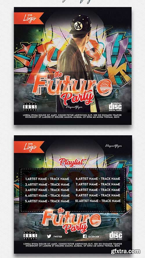 The Future Party V1 2018 CD Cover PSD Template