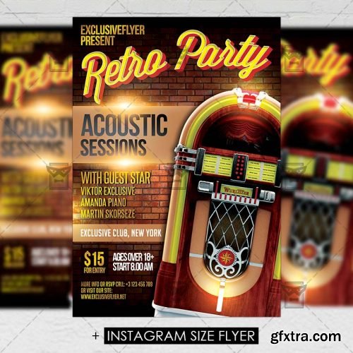 Retro Party – Premium A5 Flyer Template