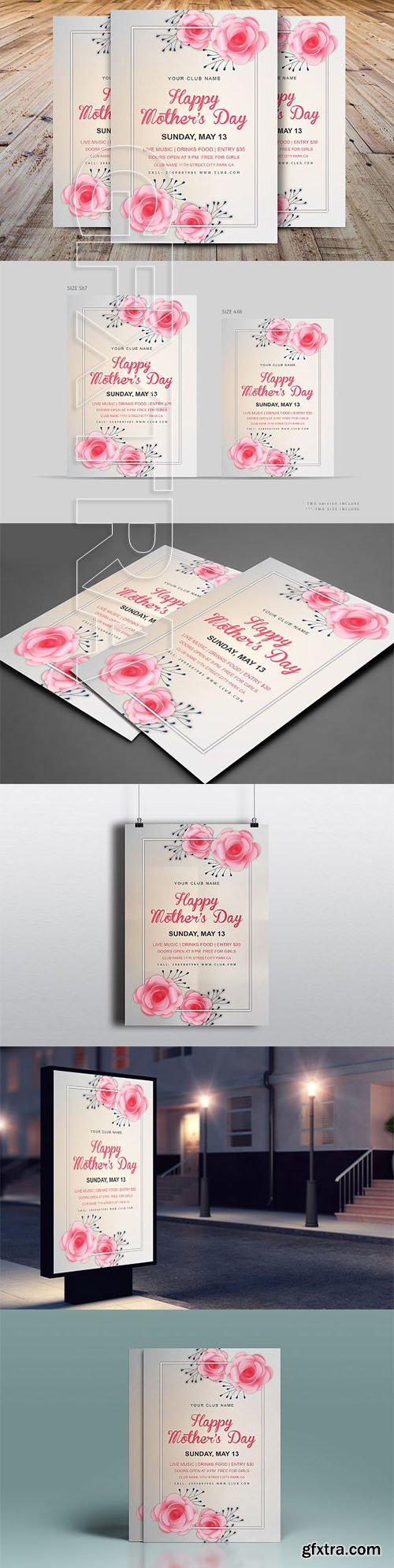 CreativeMarket - Mothers Day Invitation Template 2443044