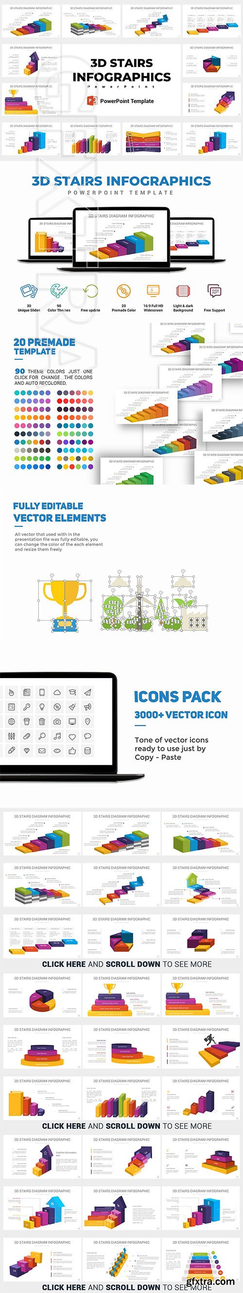 CreativeMarket - Stairs Diagrams PowerPoint 2444022