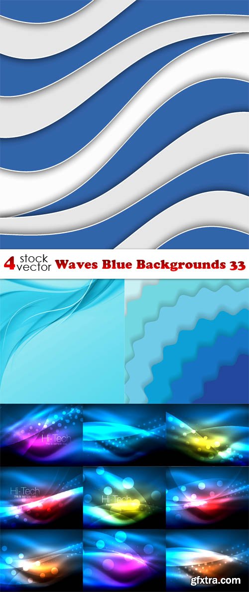 Vectors - Waves Blue Backgrounds 33
