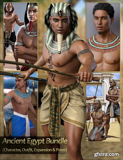 Daz3D - Ancient Egypt Bundle (Character, Outfit, Expansion and Poses)