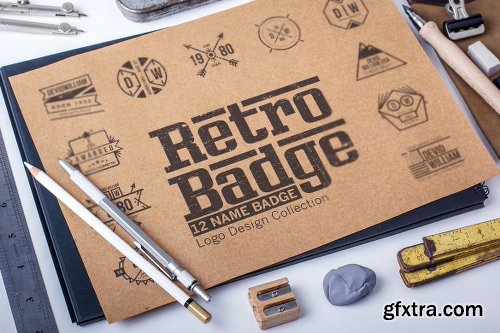 CreativeMarket Retro Badge Logo Collection Bundle 2132814