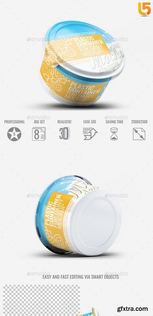 GraphicRiver - Plastic Container for Dairy Mock-Up 21792519