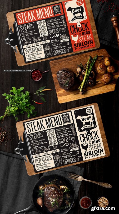 CreativeMarket Steak Food Menu Template 2371434
