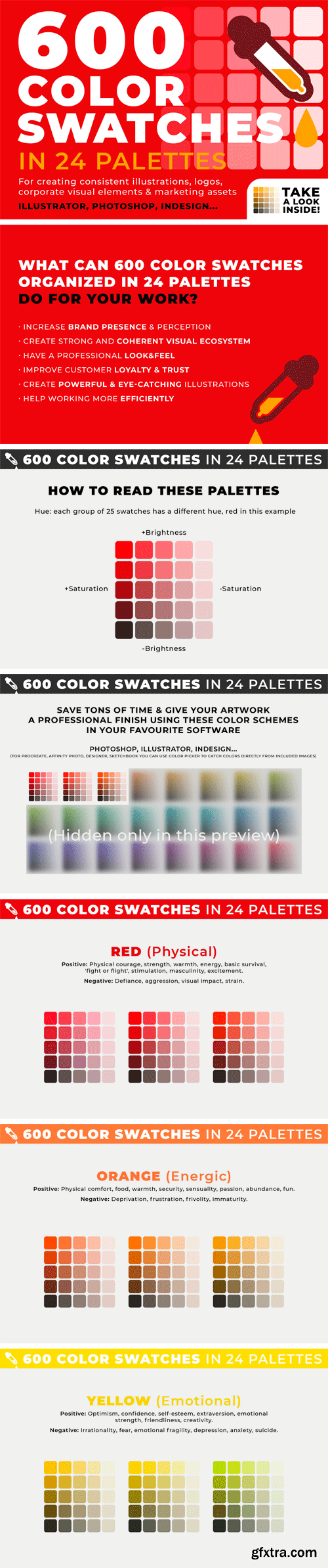 CM - 600 Color Swatches in 24 Palettes