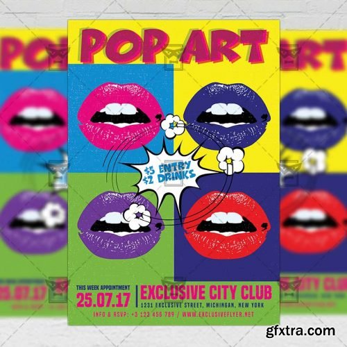 Pop Art Party Night – Premium A5 Flyer Template