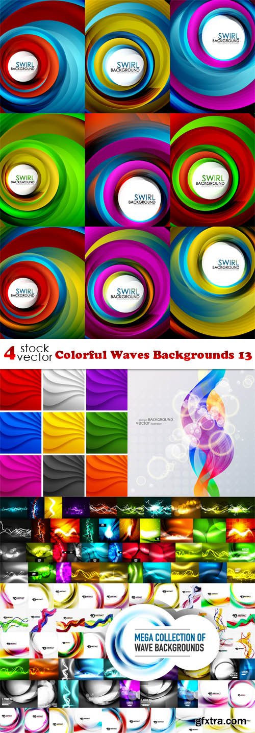 Vectors - Colorful Waves Backgrounds 13