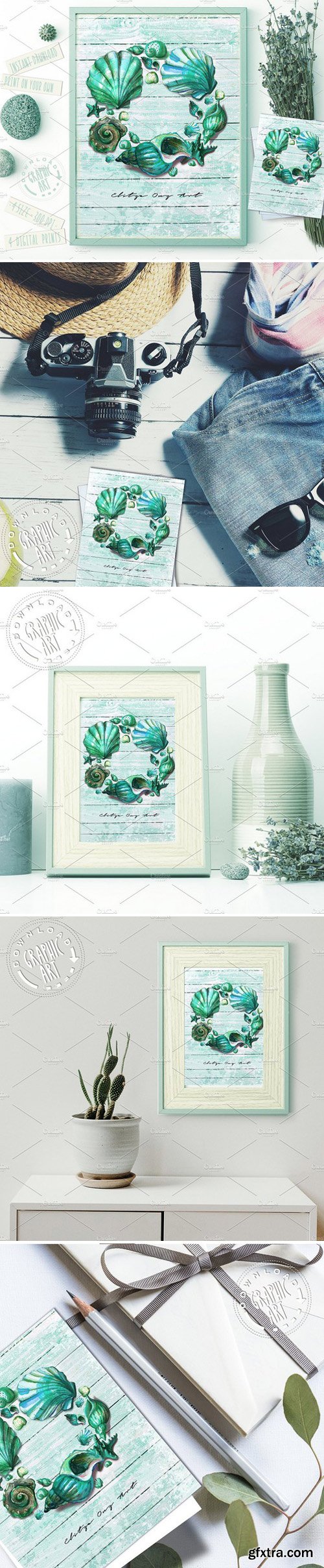 CM - Seashell Wreath Printable Wall Art 2403343