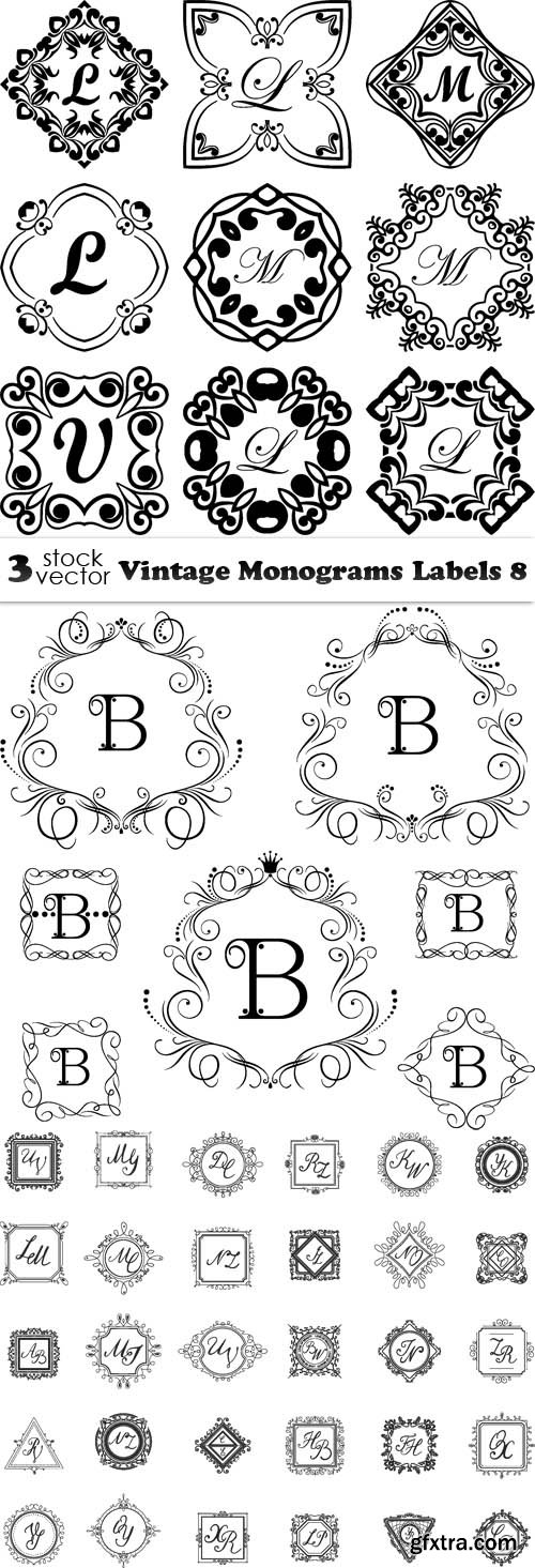 Vectors - Vintage Monograms Labels 8
