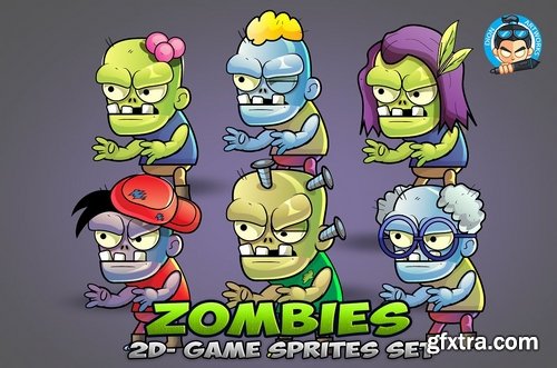 CM - 6 Zombies Game Sprites Set 2431839