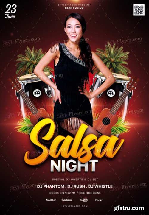 Salsa Night V1 2018 PSD Flyer Template