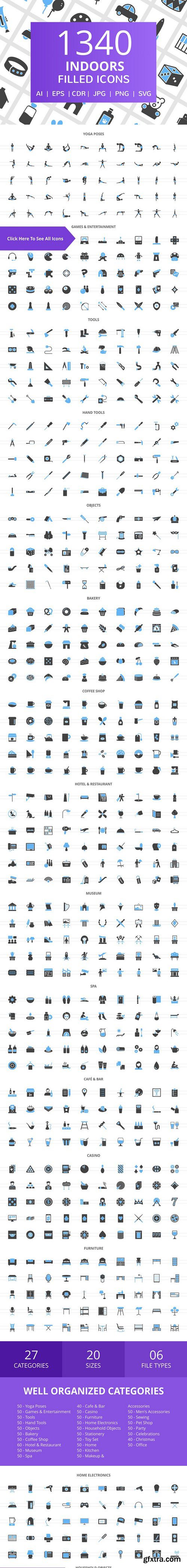 CM - 1340 Indoors Filled Icons 2402847