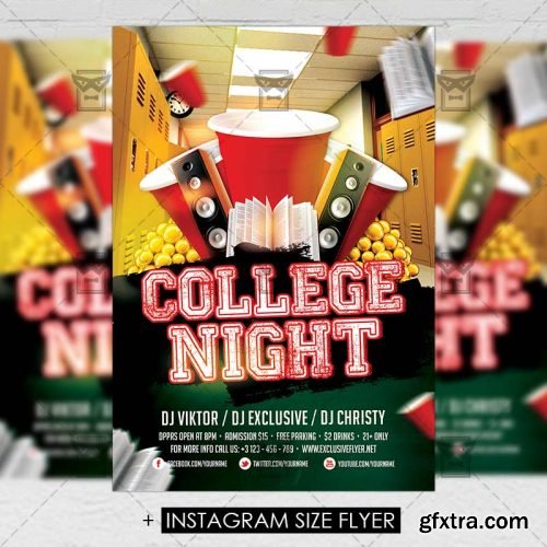 College Night – Premium A5 Flyer Template
