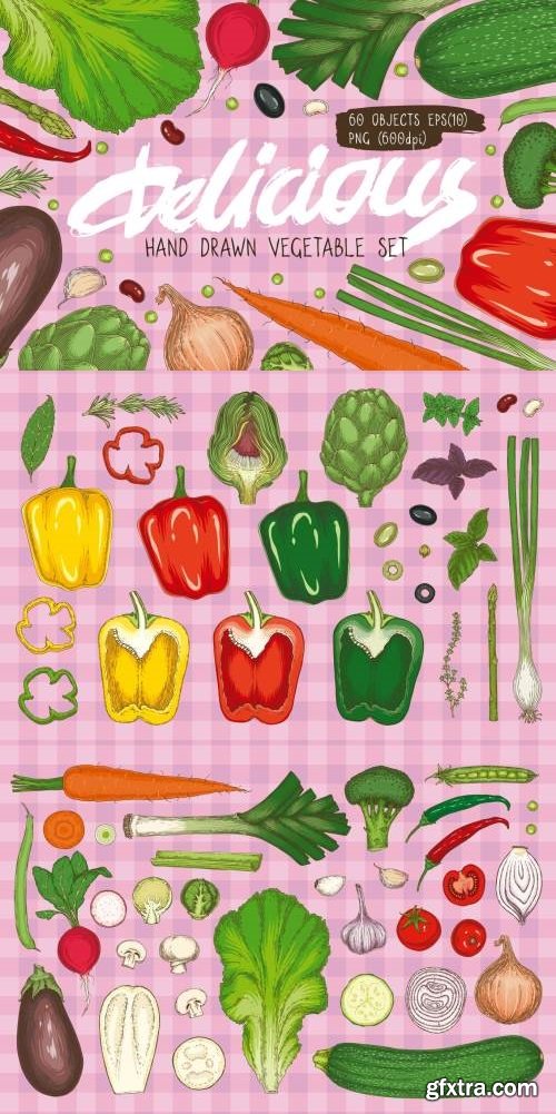 Hand Drawn Vegetable Set