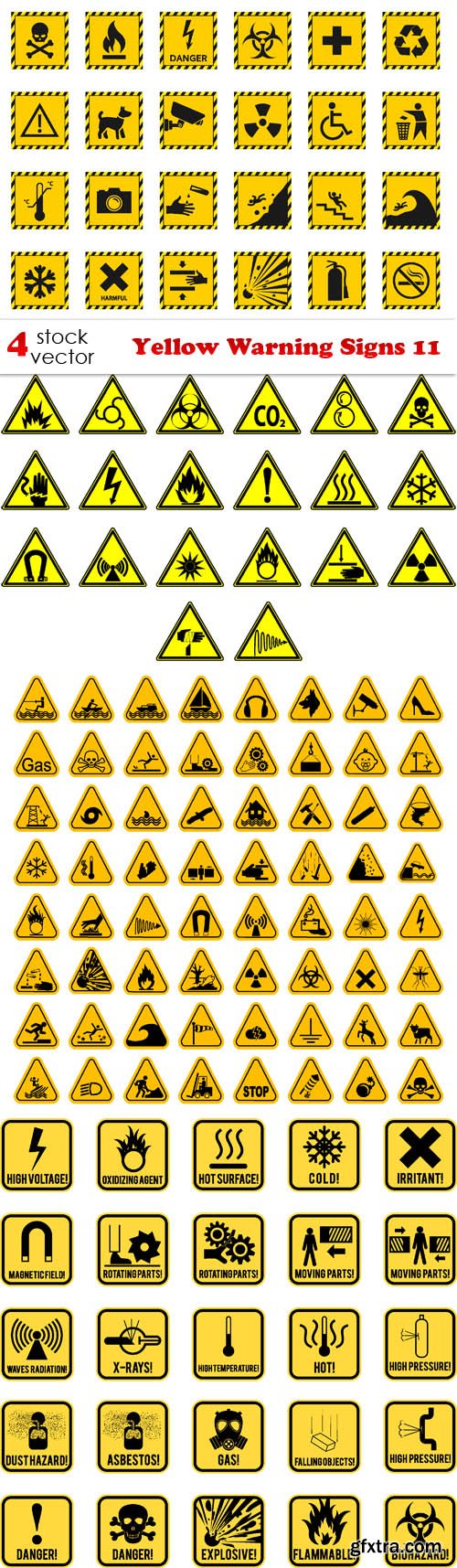Vectors - Yellow Warning Signs 11
