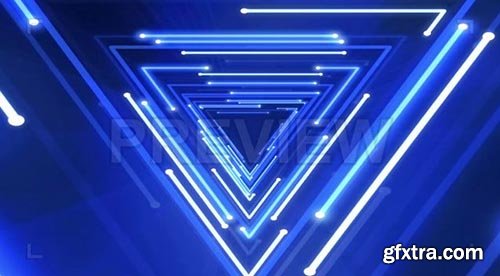 Triangle Neon Tunnel VJ Background - Motion Graphics 78305
