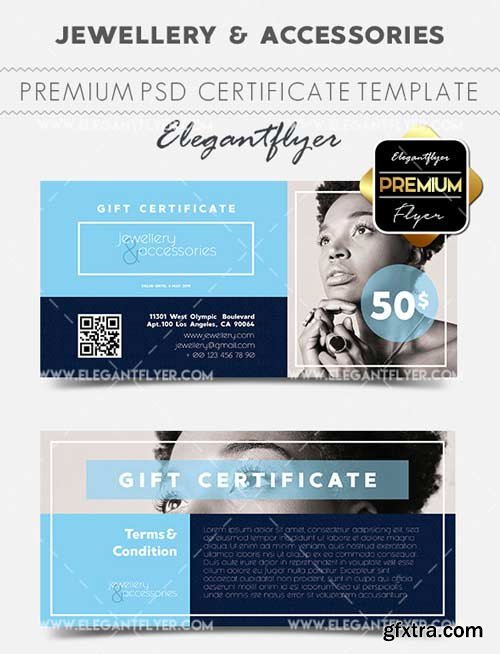 Jewellery & Accessories V1 2018 Gift Certificate PSD Template