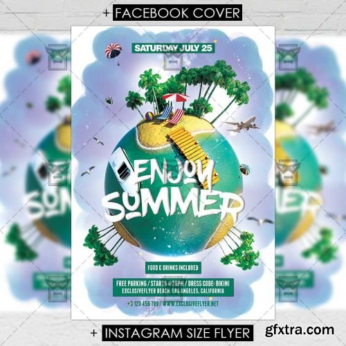 Enjoy Summer – Premium A5 Flyer Template