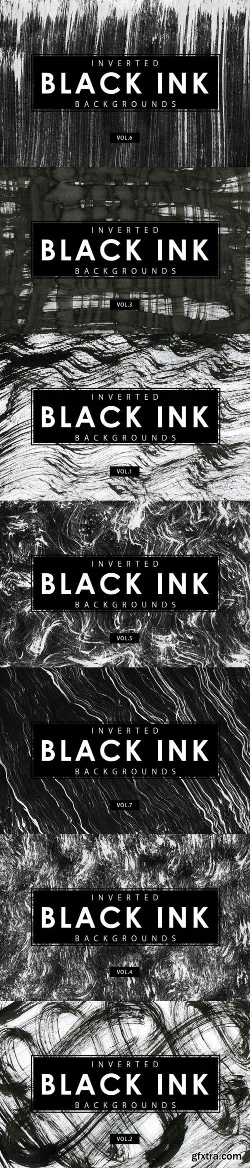 Inverted Black Ink Backgrounds Bundle