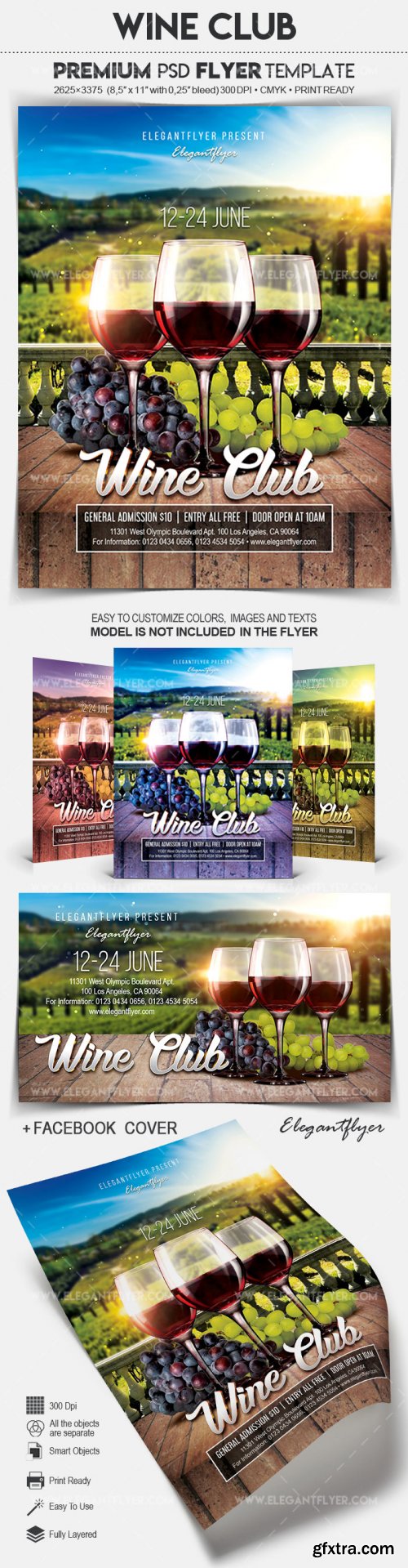 Wine Club V1 2018 Flyer PSD Template