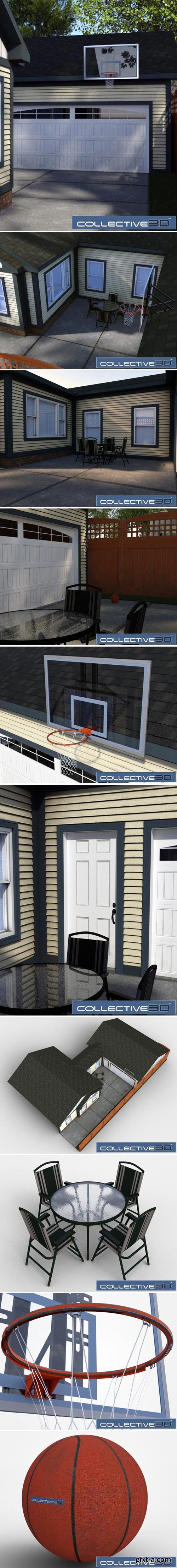 DAZ3D - Collective3d Movie Sets Backyard Driveway 000147