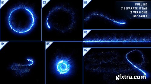Videohive Energy Light Streaks With Particles 15672098