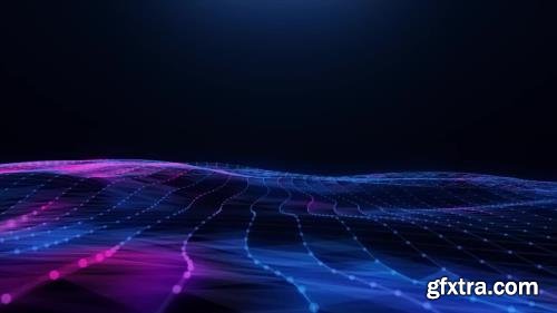 MA - Abstract Blue-Pink Plexus Field Stock Motion Graphics 56650