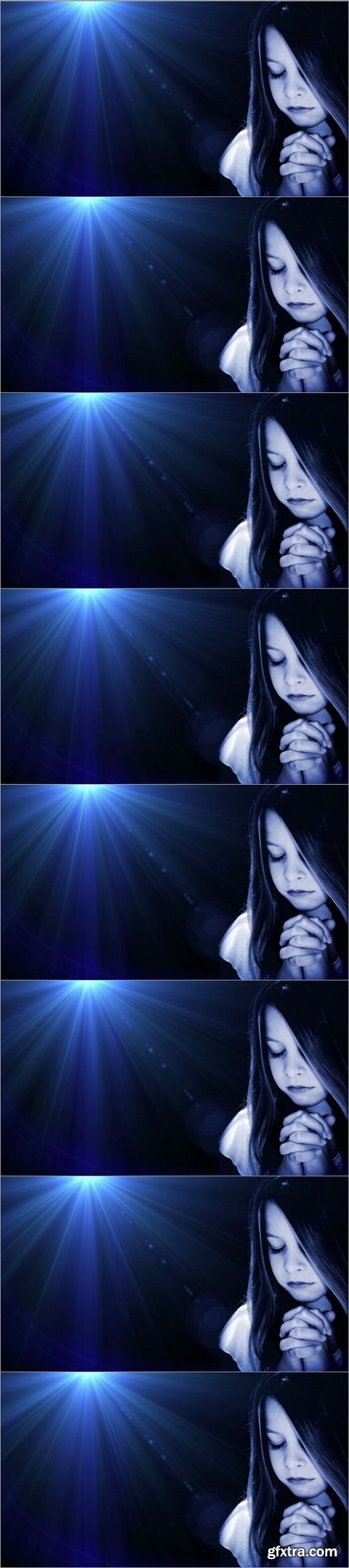 Girl Praying Blue Flare