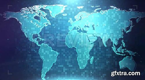 Digital World Map Background - Motion Graphics 79017