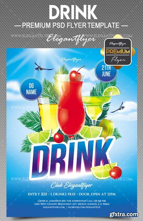 Drink V10 2018 Flyer PSD Template