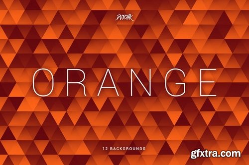 Orange Abstract Triangles Mosaic Backgrounds