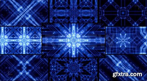 Blue Kaleidoscope Patterns VJ Loops - Motion Graphics 79038