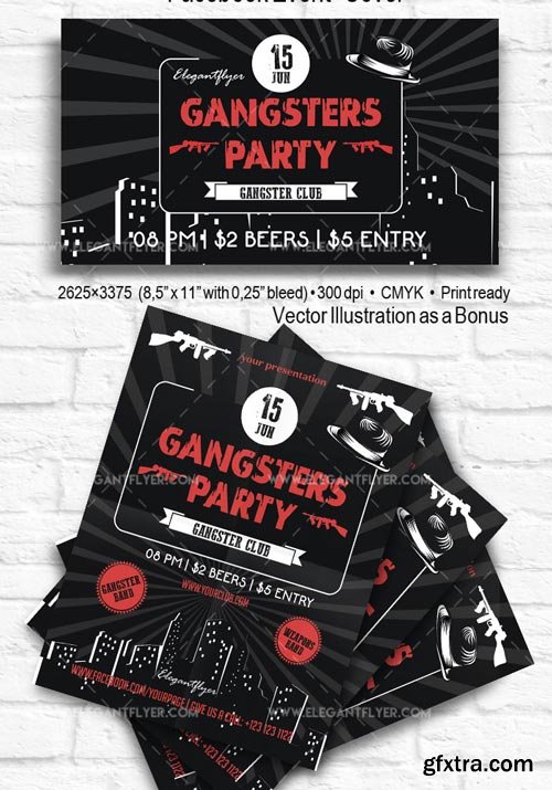 Gangsters Party V5 2018 Flyer PSD Template