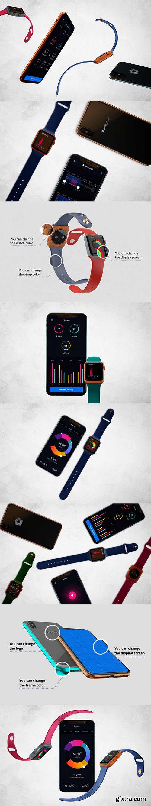 Apple Watch & iPhone X Mockup