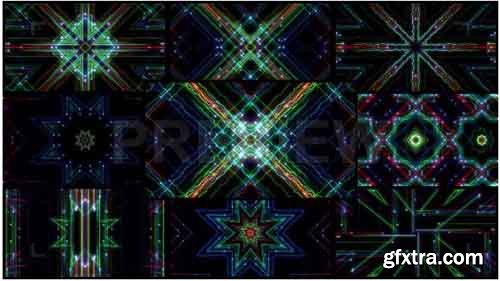 RGB Kaleidoscope VJ Loop Pack - Motion Graphics 79141