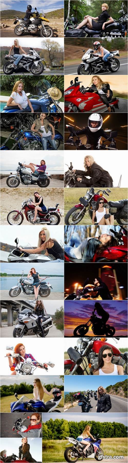 Woman woman on a motorcycle sportbike chopper enduro 25 HQ Jpeg