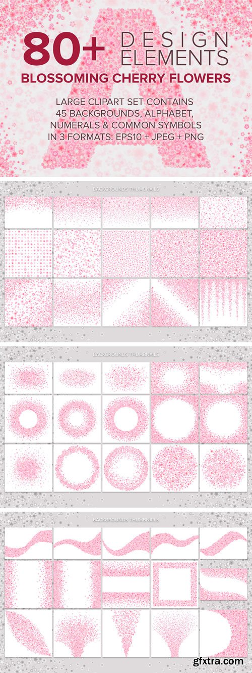 CM - Cherry Blossom Font & Backgrounds