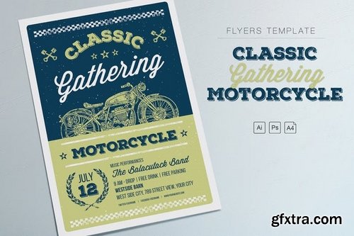 Classic Gathering Motorcycle Flyers