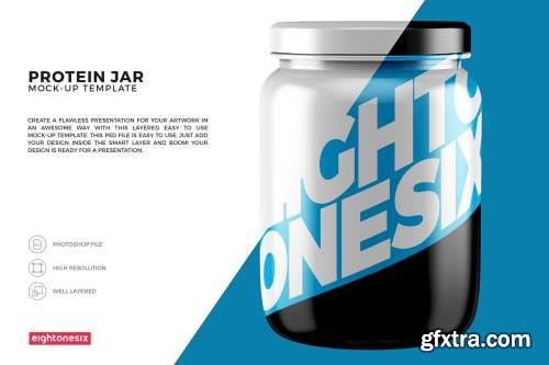 Protein Jar Mock-Up Template