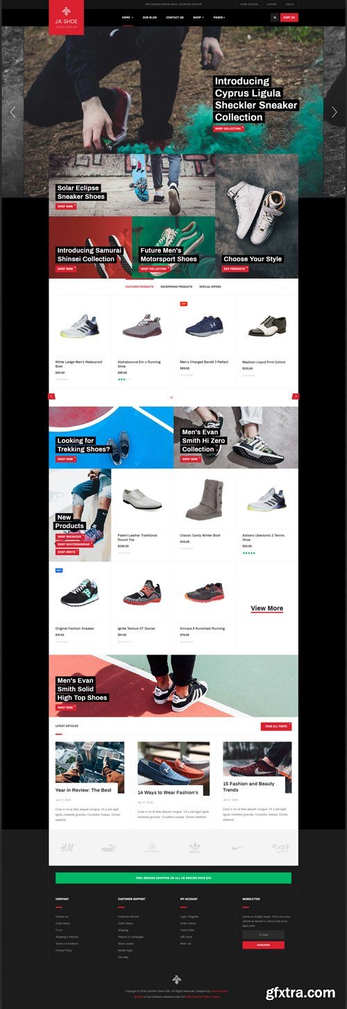 JoomlArt - JA Shoe Store v1.0.1 - Powerful eCommerce Joomla Template for Shoe Store website