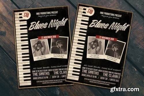 Blues Night Flyer Poster