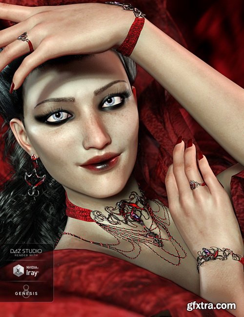 Daz3D - The Blood Baroness Jewelry Set for Genesis 8 Female(s)