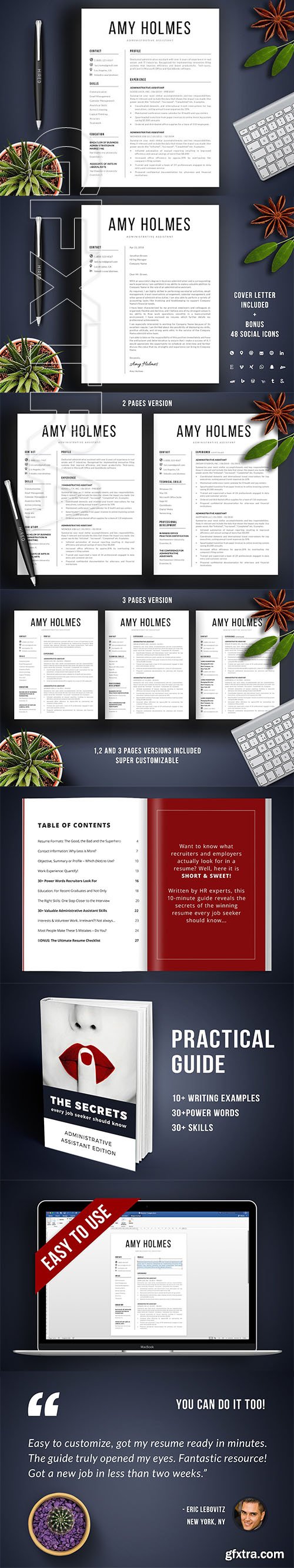 CreativeMarket - Resume CV - 1, 2 and 3 Pages 2475678