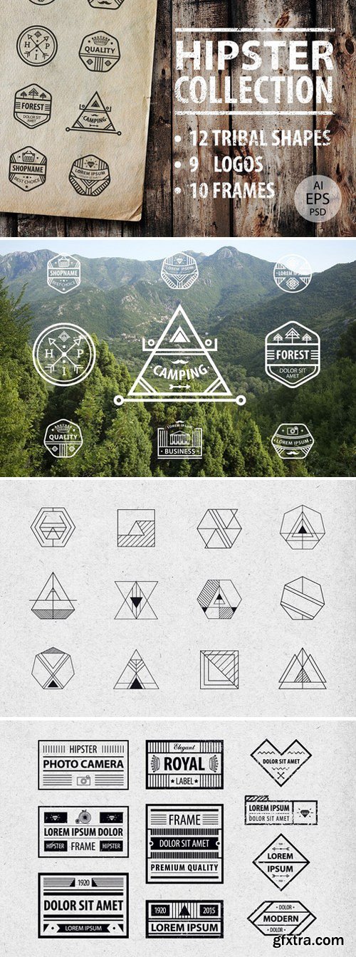 CM - HIPSTER LOGOS AND SHAPES COLLECTION 347027