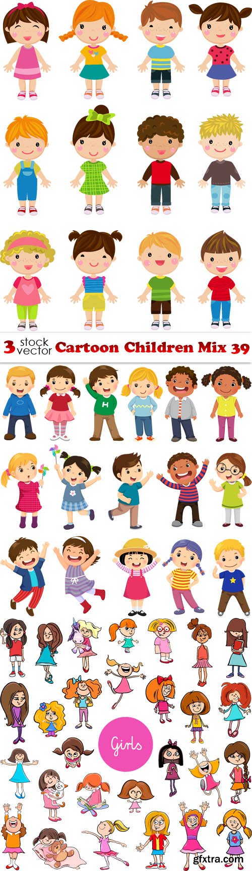 Vectors - Cartoon Children Mix 39