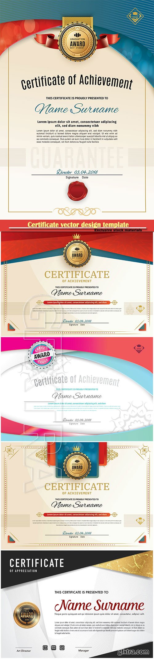 Certificate and vector diploma design template # 70