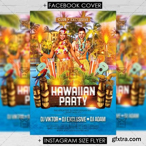 Hawaiian Party – Premium A5 Flyer Template