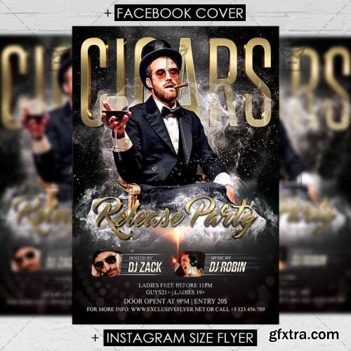 Cigars Party – Premium A5 Flyer Template
