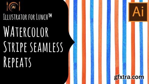 Illustrator for Lunch - Watercolor stripe seamless repeating pattern